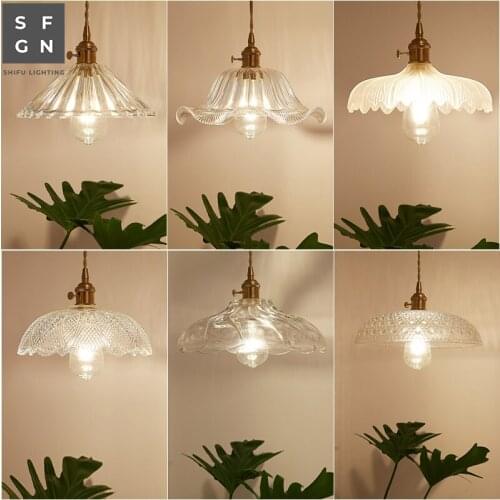 Modern led chandelier lighting copper chandeliers ceiling lights Nordic American glass light fixtures for dining room bedside