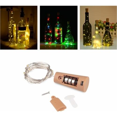 6Pcs/lot 1M/2M/0.75M LED Garland Copper Silver wire String Fairy Lights for Glass Craft Bottle New Year/Xmas/Valentines Wedding