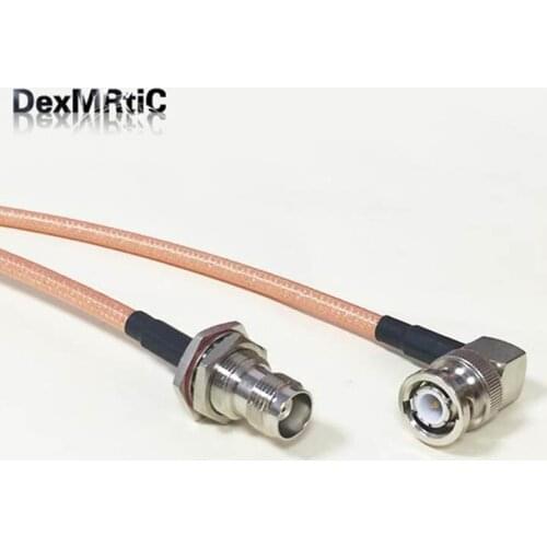 High quality low-attenuation TNC Female Jack Switch BNC Right Angle Male Plug pigtail cable RG142 50CM 20" /100CM Adapter