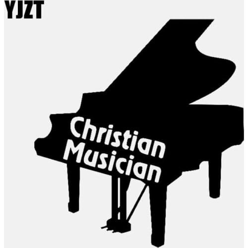 YJZT 13.7CM*15CM Car Sticker Personality Vinyl Decal Christian Musician Black/Silver C3-1433