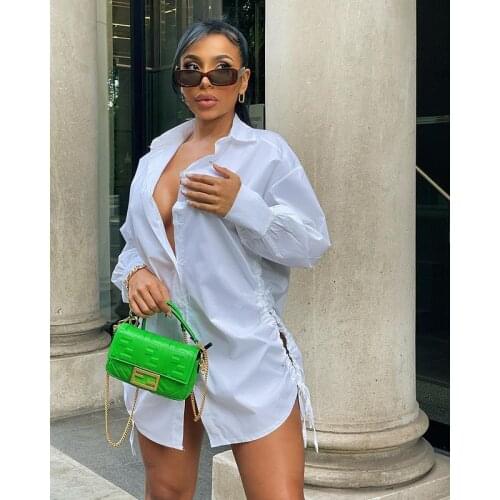 2021 Ins Internet Celebrity Famous Women Dress Solid Color Mini Skirt Hollow Out