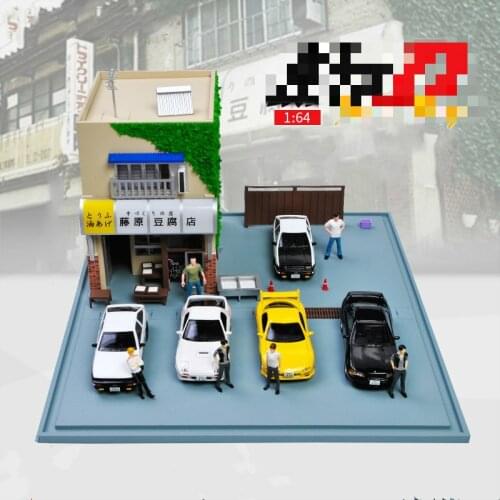 1:64 Scale Die-casting Classic Scene Model And Light AE86 Series Ornaments Collection Childrens Toys Scene Layout