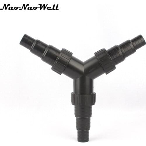 1pcs NuoNuoWell Plastic 25mm(3/4")~38mm(1 1/2") Hose Y Tee Connector Air Pump Pipe Adapter Aquarium Fittings Fish Tank Joint
