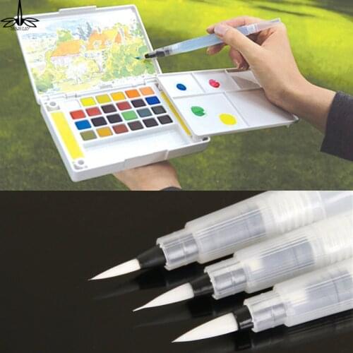Refillable 1 Pc Water Brush Ink Pen for Water Color Calligraphy Painting Illustration Pen Office Stationery