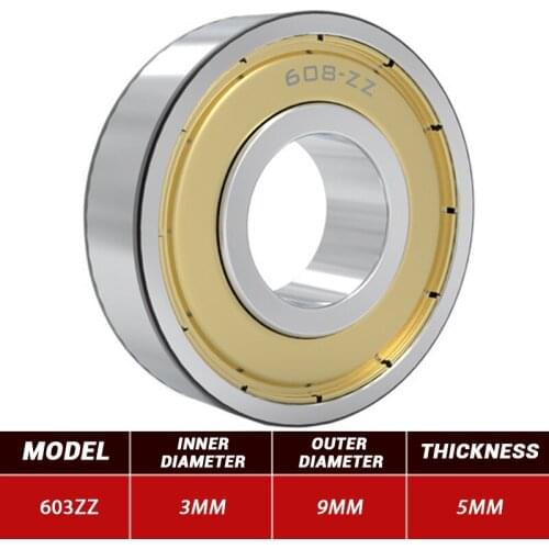 10pcs/lot Deep Groove Ball Bearings High-carbon Steel Rolamento 3mm*9mm*5mm Ball Bearings Replacement Part Accurate 603ZZ