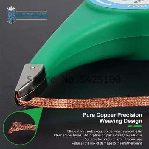 100% Copper Wick 1.5mm 2.0mm 2.5mm 3.0mm 3.5mm 2M Desoldering Braid Solder Wick Low Residue Non-Clean Tin Strip Repair Tools