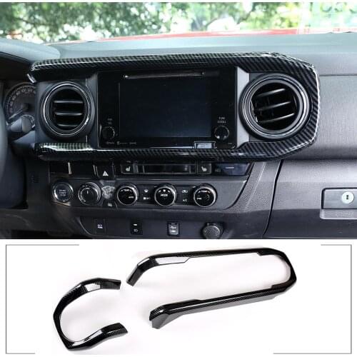2 Patterns For TOYOTA Tacoma 2015-2020 Car Central Console Dashboard Panel Cover Trim Carbon Fiber/Bright Light Pattern 1Pcs