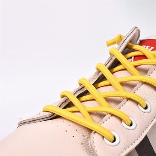 2pcs Adults Kids Oval Elastic Lazy Shoelaces Tieless Shoes Accessories Rubber Sport Shoe Laces Multicolor