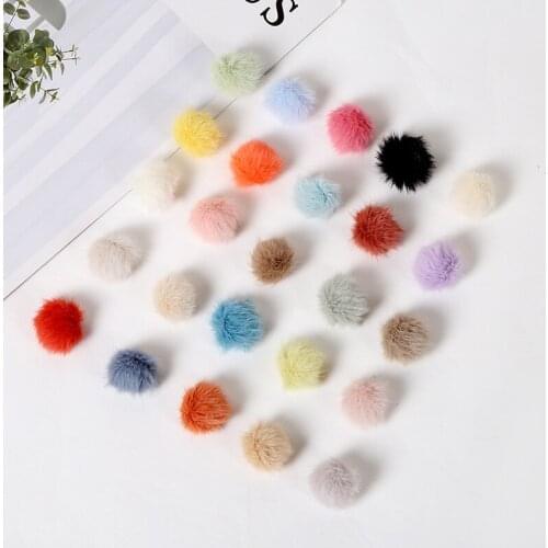 30Pcs 25mm Imitation Mink Hair Soft Plush Balls DIY Craft Supplies Jewelry Earrings Pendant Hair Accessories Pompoms Materials
