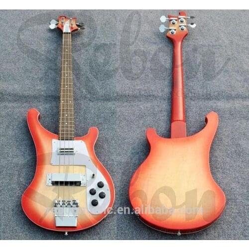 Weifang Rebon 4 string ricken electric bass guitar in cherry sunburst colour