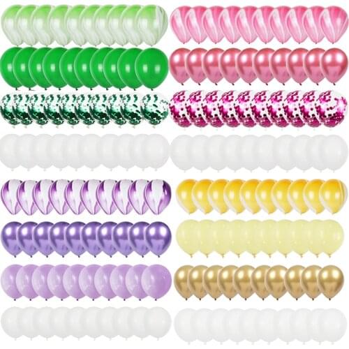 40pcs Agate Marble Balloons Set Metallic Balloons With Confetti Balloon Baby Shower Globos Wedding Birthday Party Decorations