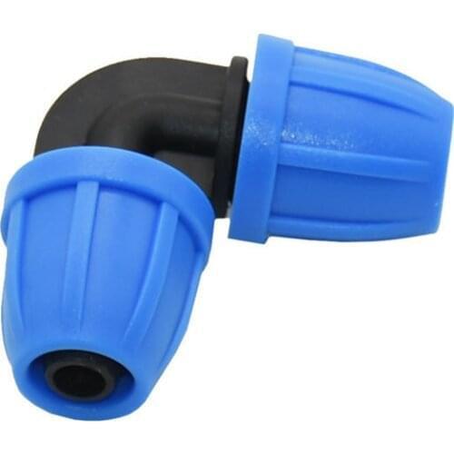 8/11 Garden hose Connector knee drip irrigation pipe fitting lock nut 3/8 elbow barb 90 degrees hose repair adapter 50pcs