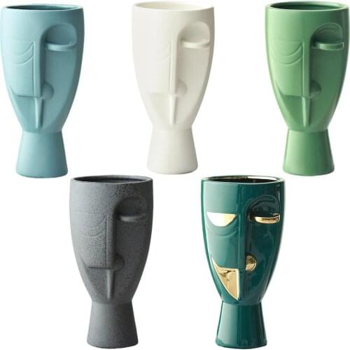 Abstract Human Body Face Succulent Vase Ceramic Art Flower Pot Nordic Decor