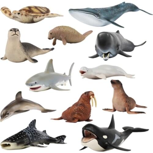 Home decoration accessories Simulation Small Shark miniature Ornaments figure Animal Model Manatee Dolphin Figurine home decor