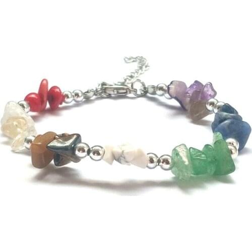 Random Shape Natural Stone Beads Bracelets Bangle Healing Mala Prayer Yoga Buddha Beads Lobster Clasp Bracelet