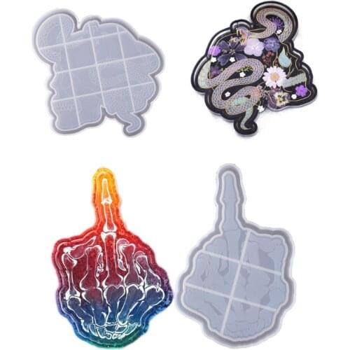 DIY Skull Head Shape Tray Mold for Resin Skull Hand Snake Head Silicone Tray Mold Resin Serving Board Molds Craft Tools