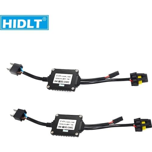 HIDLT 2PCS 12V 24V H4 Bixenon HID Canbus Decoder For H4 Hi/Lo Xenon Bulb Light Error Free Warning Canceller Relay Capacitor Wire