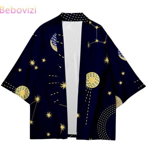 Plus Size XXS-6XL 5XL Geometric Starry Sky Loose Japanese Cardigan Women and Men Harajuku Haori Kimono Cosplay Top Yukata Robe
