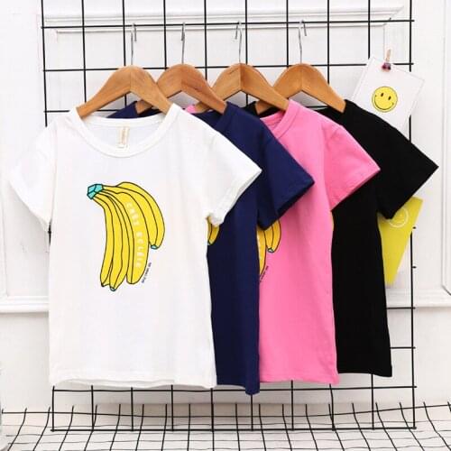 Summer Baby Girls T-shirts Banana Printing Short Sleeves Tops for Girl Kids Clothing 2020 Casual Fashion Children Tshirts New