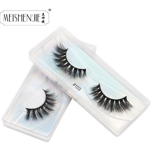 MEISHENJIE 3d Mink Eye lashes Long Lasting Mink Lashes Natural Soft Dramatic Volume Eyelashes Extension Thick 3D Fake Eyelashes