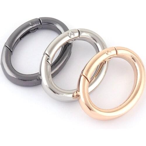 30mm Silver Metal Round Spring Ring Gate Oval Push Snap Hook O Ring,Purse Clasp Webbing Hook Bag Buckle Handbag Leather Craft