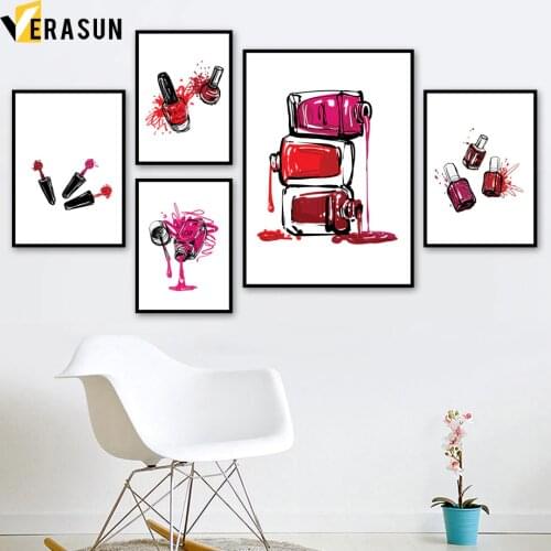 Fashion Makeup Nail Polish Nordic Posters And Prints Modern Wall Art Canvas Painting Wall Pictures for Living Room Home Decor