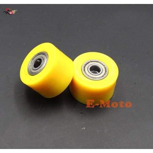 8mm Drive Chain Pulley Roller Slider Tensioner Wheel Guide For Pit Dirt Street Bike Motorcycle Atv Racing bike YELLOW E-Moto