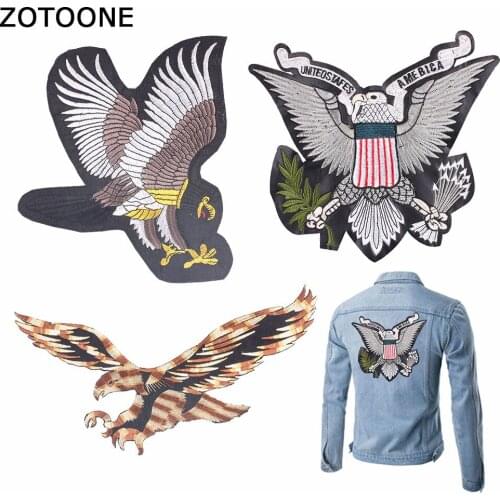 ZOTOONE Flying Eagles Patches for Clothing Diy Large Back Stickers Sewing for Clothes Badges Appliques on Jackets Applications E