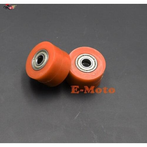 Orange 8mm Drive Chain Pulley Roller Slider Tensioner Wheel Guide For Pit Dirt Street Bike Motorcycle ATV