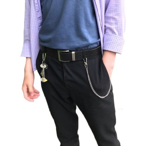 Punk Trendy Belt Waist Wallet Chain Male Pants Keychains Men Jeans Silver Metal Trousers Keychain