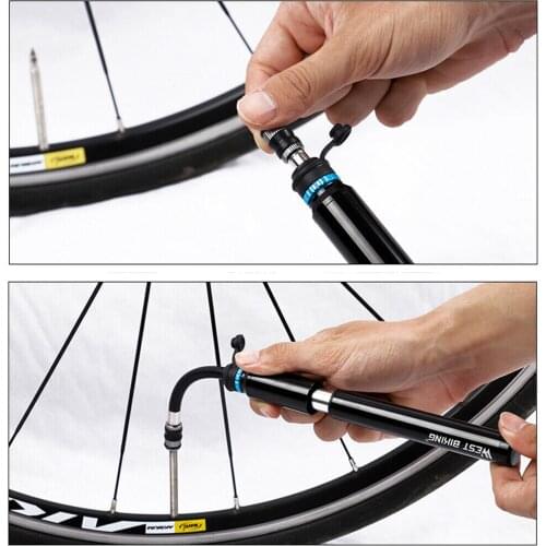 Portable Mini Light Aluminum Alloy Bike Pump 150 PSI High Pressure Pump Mountain Cycling Tire Inflator Hand Air Inflator Tool