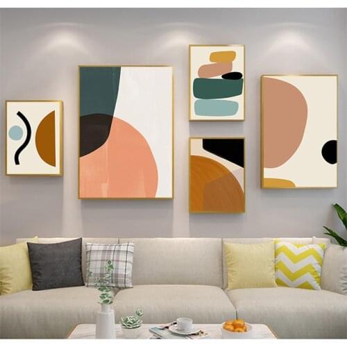 Posters Prints for Living Room Home Decor Unframe Abstract Geometric Graphic Canvas Painting Scandinavia Styles Wall Art Picture