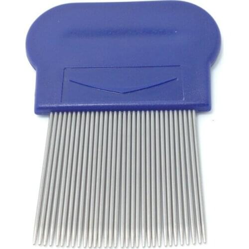 100PCS wholesale in stock Terminator Lice Comb Nit Free Kids Hair Rid Headlice stainless steel Metal Teeth net flea brush