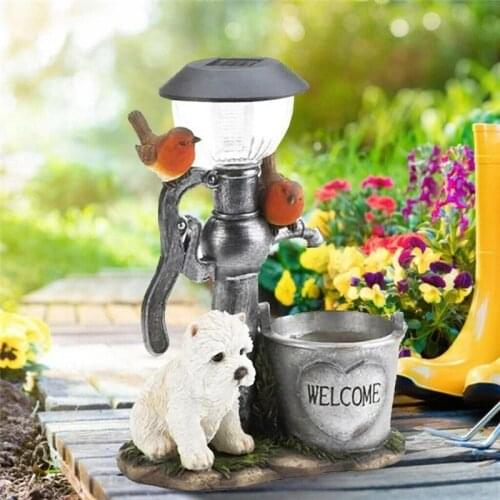 Led Solar Light Garden Creative Ornaments Animal Light Dog Cat Rabbit Climbing Waterproof Lawn Lamp Outdoor Decor Resin Craft