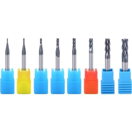 CNC Lathe Milling Cutter router bit Alloy Carbide End Mill 4 Flute 1mm 2mm 3mm 4mm 5mm 6mm Milling tools For Steel Metal Cutter