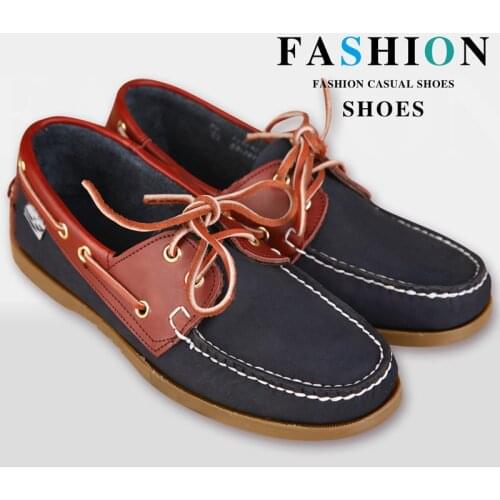 Mens Casual Genuine Leather Docksides Deck Lace Up Moccain Boat Loafers Shoes Driving Fashion Unisex Plus Size Men Shoes