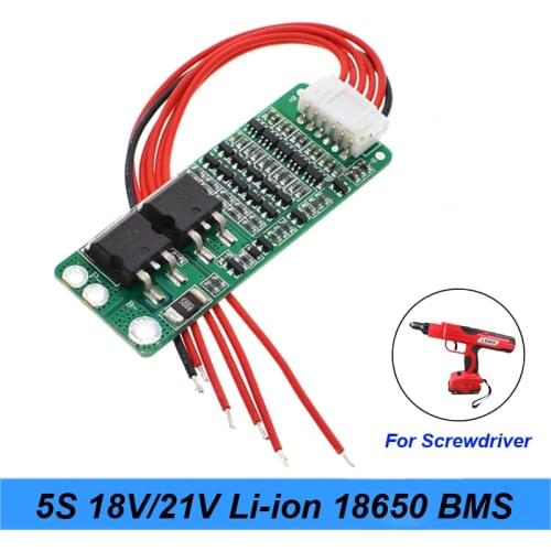 Turmera 5S 18V 21V 15A BMS Lithium Battery Board with Balancing for 21V 18V Screwdriver Shurika and Vacuum Cleaner Battery Pack