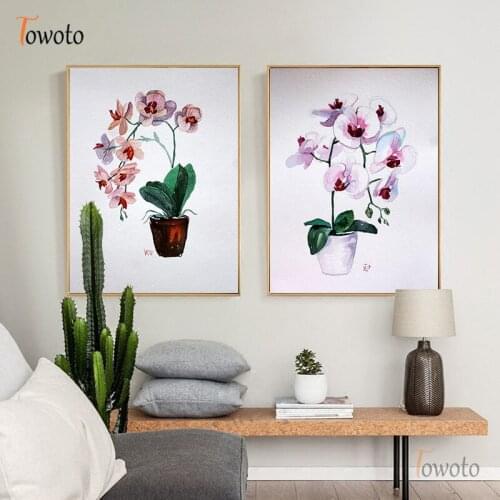 Purple Flowers Prints Vintage Poster Floral Canvas Painting Modern Minimalist Wall Art Wall Pictures for Living Room Home Decor