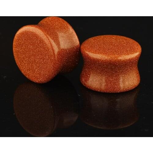 TIANCIFBYJS Nature Stone Ear Plugs Gauges Double Flare Saddle Stretching Flesh Tunnels Body Piercing Set 2g - 5/8 inch 2pcs