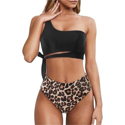 Womens Bandage Stretch Bodycon Swimwear Push Up Padded Cross Up Two-Piece Swimsuit High Waist Bikini Set Bathing Suit Tankini