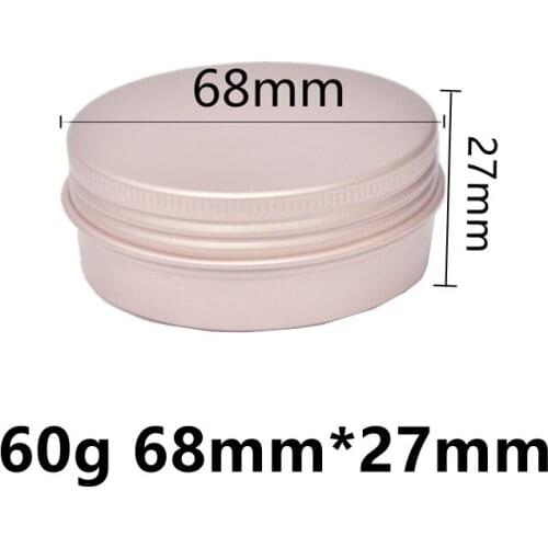 10/30/50/100pcs 60g Aluminum Tins Cream Boxs Handmade Soap Pots Rose Gold Threaded Aluminum Box Makeup Tins Cosmetic Containers