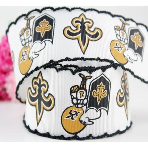 10 yards 1-1/2 inch black cartoon shield print ribbon 38mm grosgrain webbing wedding party decor band diy bows ribbons