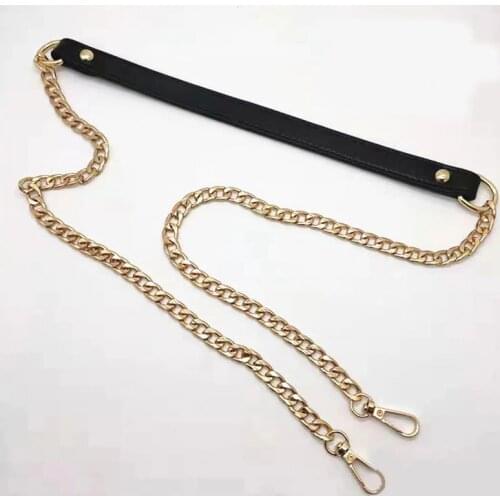 120cm PU Leather Gold Metal Chain Shoulder Bag Strap Buckle Handle DIY Repalcement Solid Handbag Bag Accessories Correa Bolso