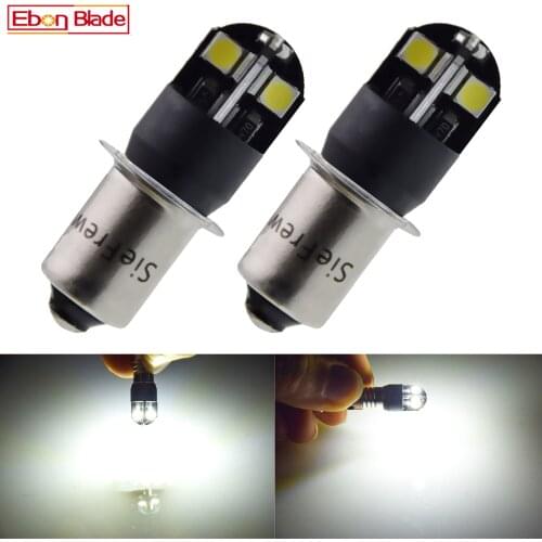 2Pcs 6V P13.5S PR2 LED Light Bulb White 6000K 8SMD For Flashlight Replacement Bulb Torch Work Lamp 420Lumen 1.56W No Polarity