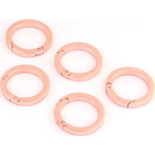 25mm Rose Gold Spring Ring Round Ring Purse Making Dog Collar Hardware Trigger Clip Buckles Key Ring Charm Metal Clasp Connector