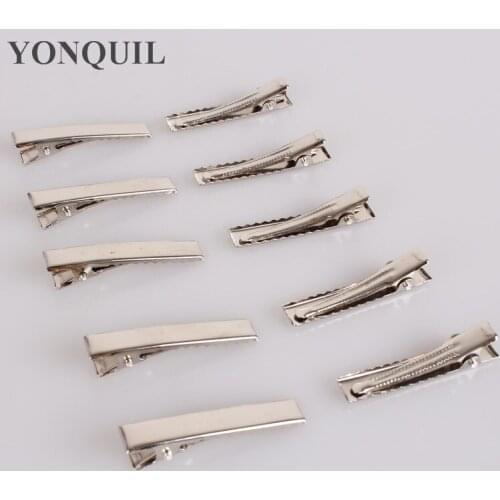 300Pcs/Lot Wholesale New Prong Barrettes Brooch Clips Finding Alligator Clips Crocodile Clips 40Mm Fit Jewelry DIY Fascinator