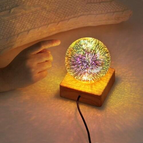 3D LED Firework Night Light Table Lamp for Bedroom Fairy Bedside Decorative Night Lamp Ornament for Home Christmas Children Gift