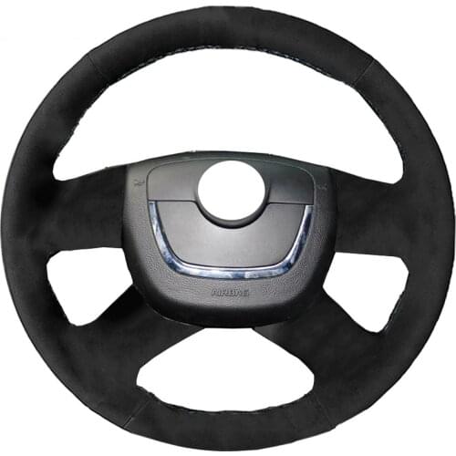 Alcantara Leather Suede Car Steering Wheel Cover for Skoda Octavia Superb 2012 Fabia Skoda Octavia A5 2012 2013 Yeti