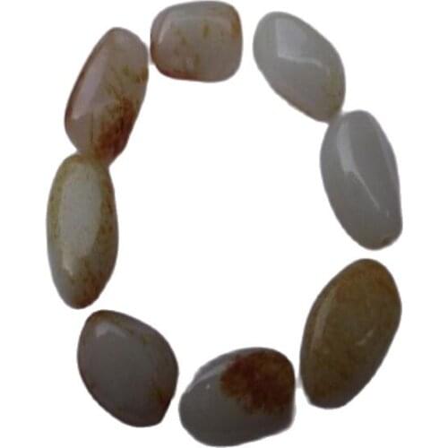 Hotan jade loose beads DIY accessories Hotan jade rough 15mm--20mm bracelet necklace waist chain 10pec