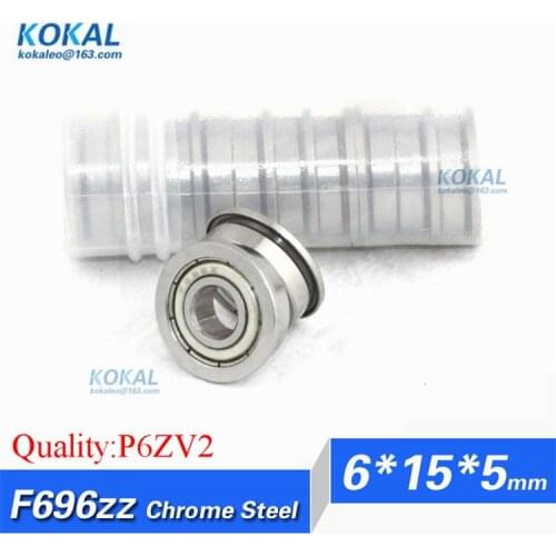 [CF696ZZ-P6] 10pcs chrome steel Gcr15 flange bushing ABEC-7 F696zz F696-zz F696 6*15*5*17*1mm bodybuilding sliding ball bearing